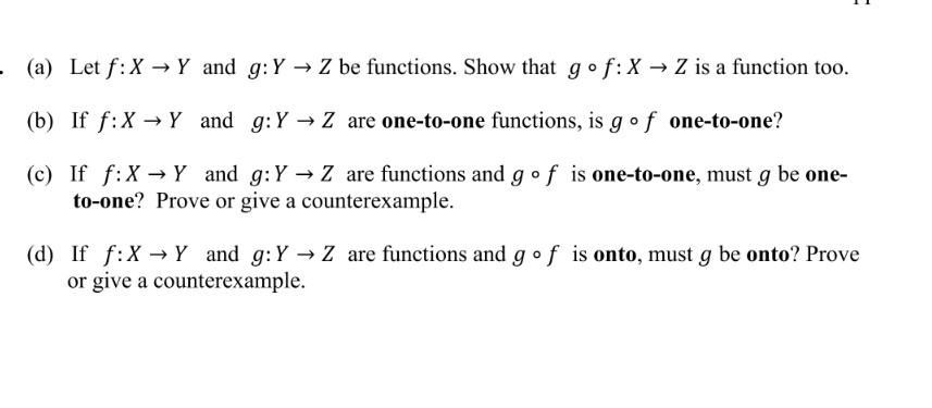 Solved A Let Fx→y And Gy→z Be Functions Show That 4256