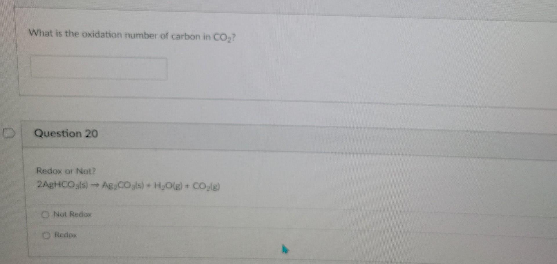 Solved What is the oxidation number of carbon in CO2? | Chegg.com