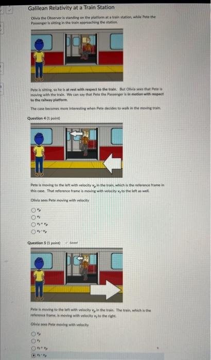 Solved Galilean Relativity at a Train Station Oima the | Chegg.com