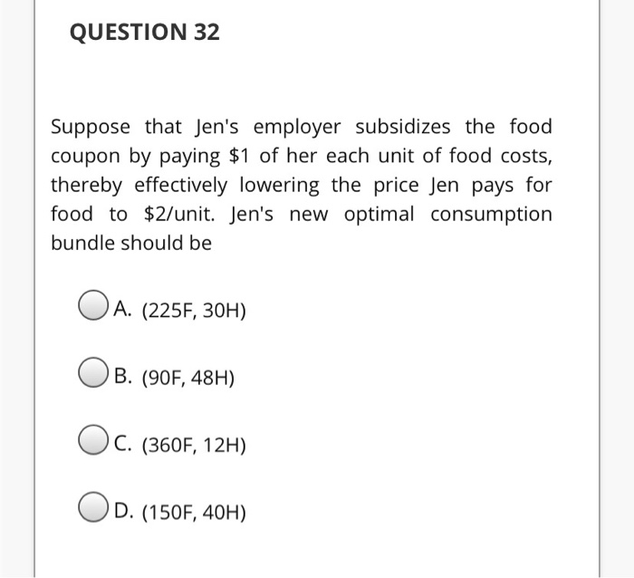 Solved QUESTION 31 Use the following information to answer | Chegg.com