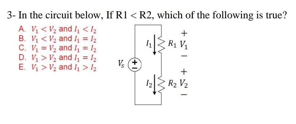 Solved R1 V 3- In the circuit below, If R1 V2 and 11 = 12 | Chegg.com