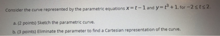Solved Consider the curve represented by the parametric | Chegg.com