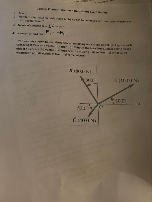 Solved unction 2 General Physics 1 Chapter 4 Daily Grade 1 | Chegg.com