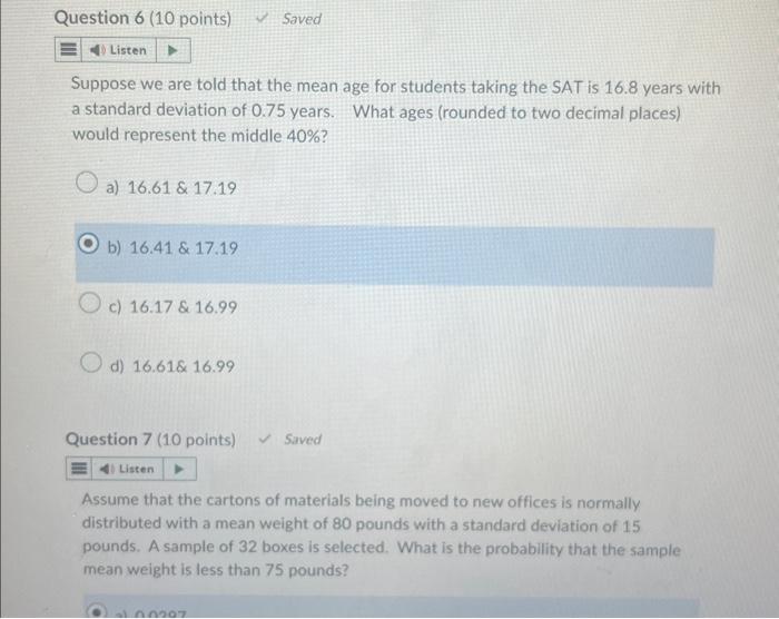Solved Suppose we are told that the mean age for students | Chegg.com
