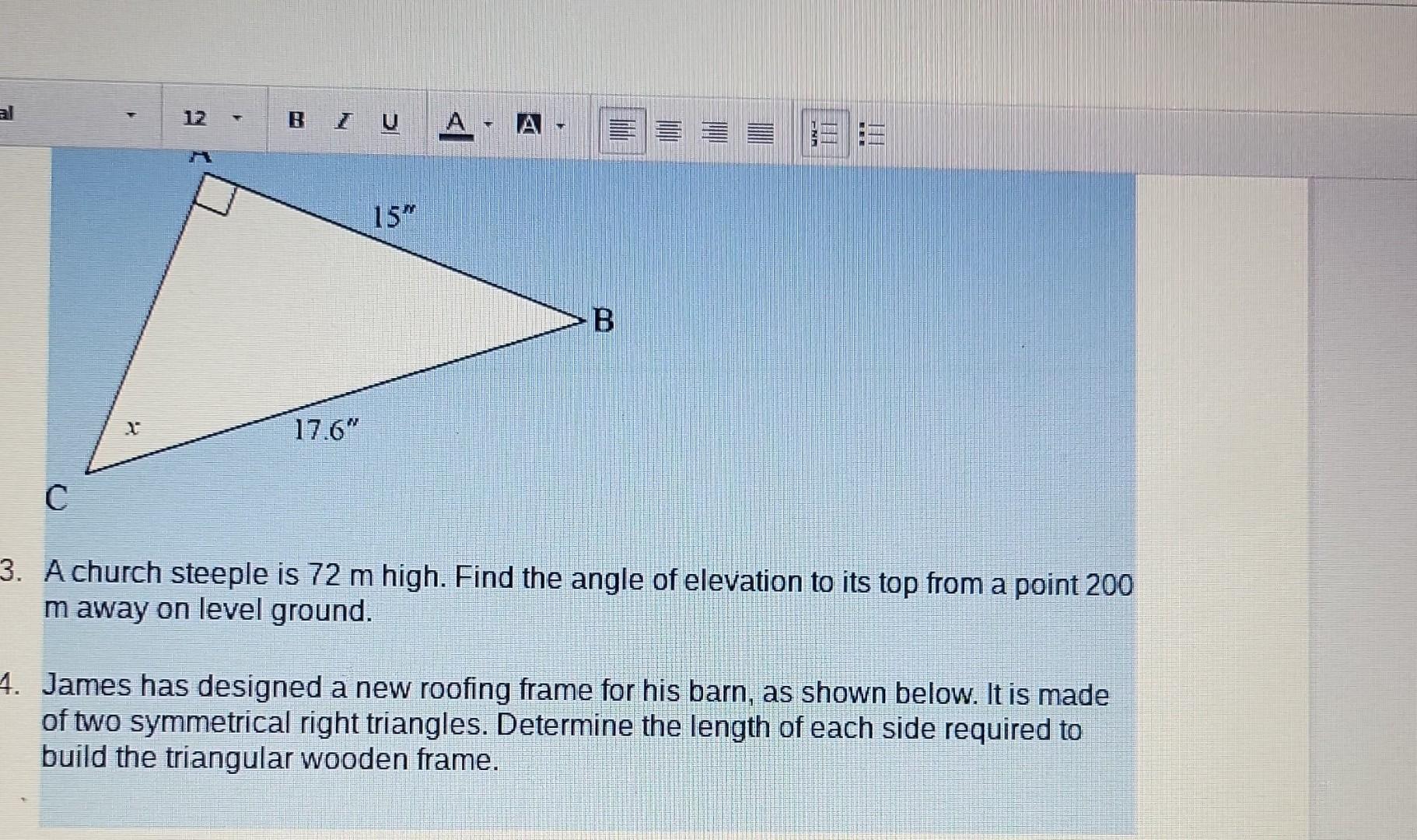 assignment applying the primary trigonometric ratios