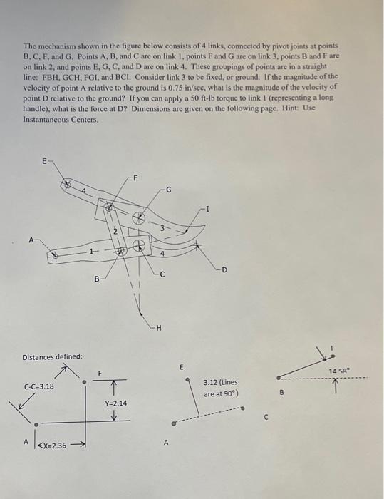 The mechanism shown in the figure below consists of 4 | Chegg.com