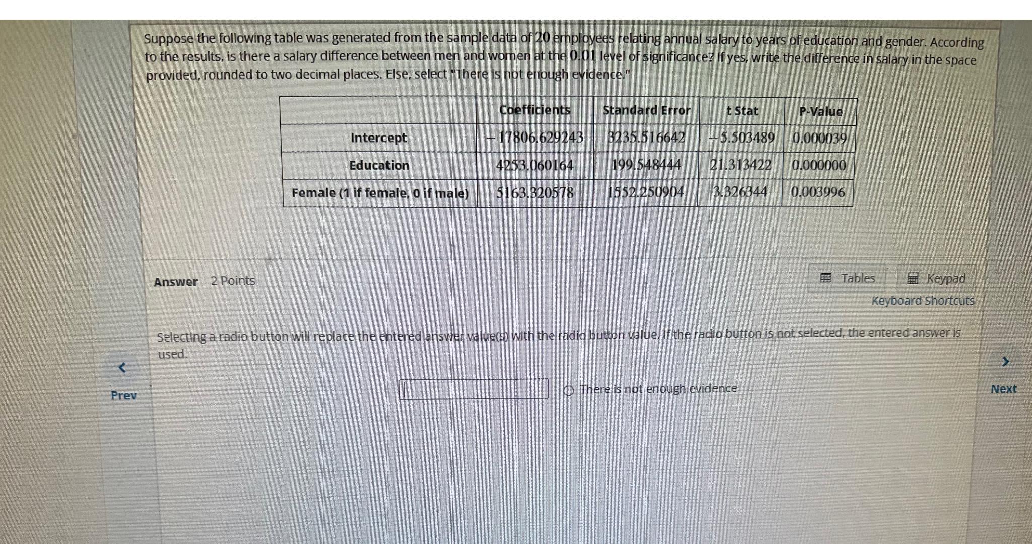 Solved Suppose the following table was generated from the | Chegg.com