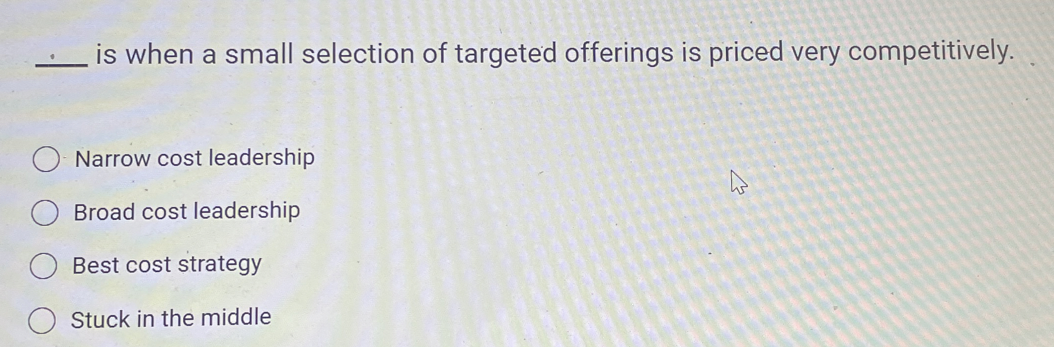 Solved is when a small selection of targeted offerings is | Chegg.com