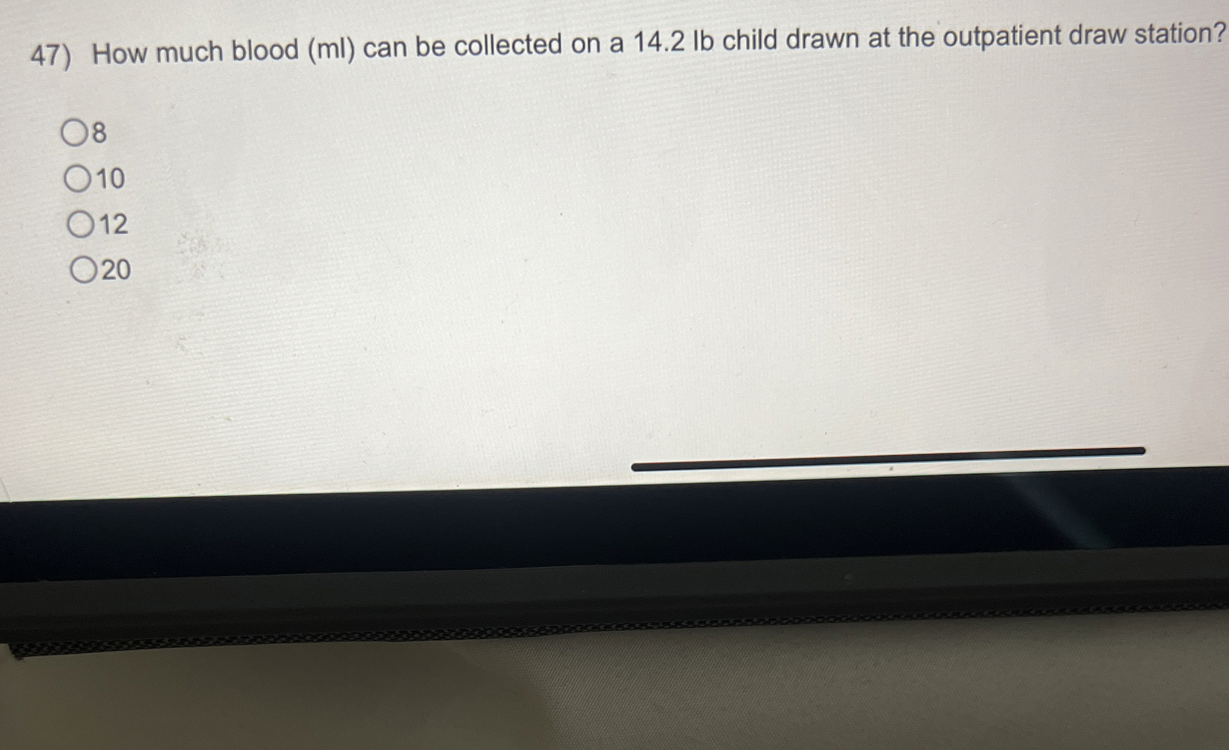 Solved How much blood ( ﻿ml ) ﻿can be collected on a 14.2