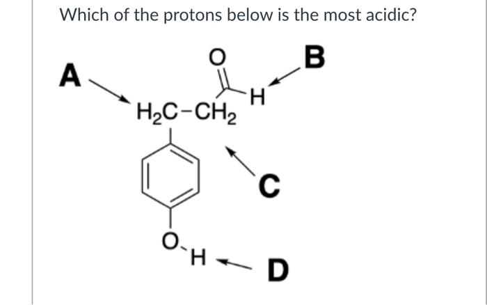 Solved Which of the protons below is the most | Chegg.com