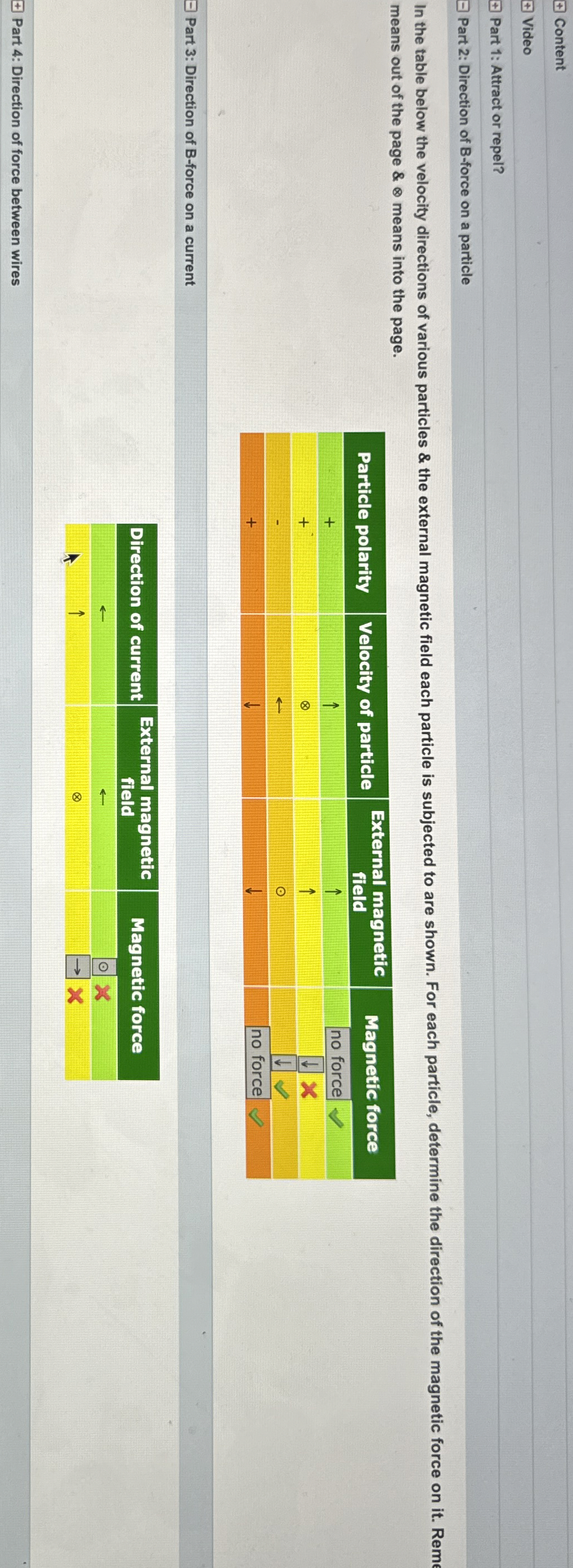ContentVideo‡ ﻿Part 1 Attract or repel?Part 2