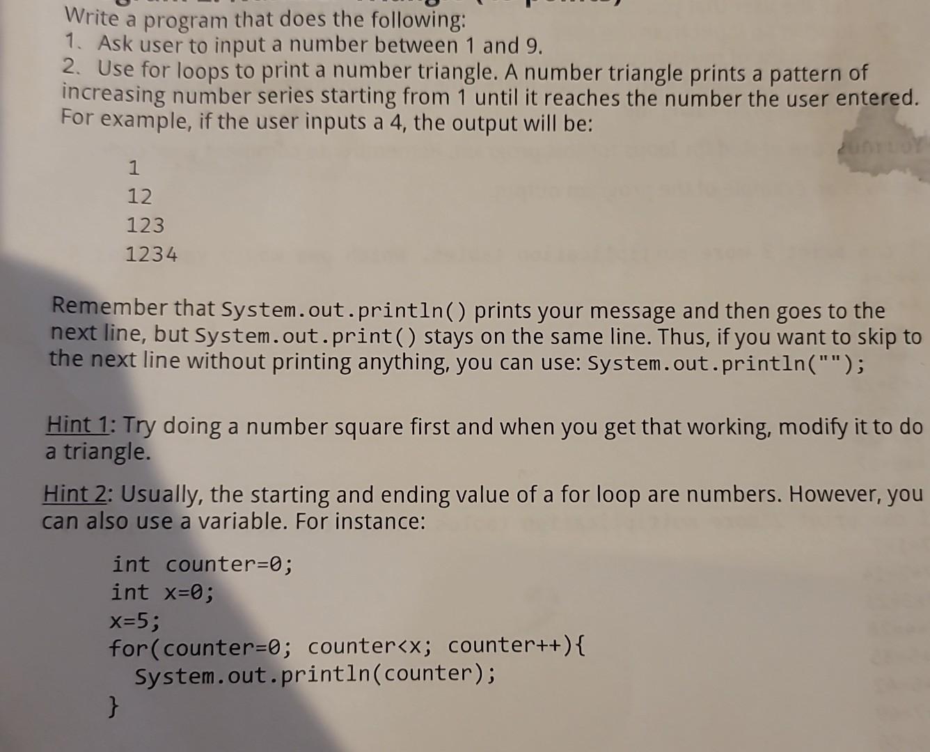 Solved Write a program that does the following: 1. Ask user | Chegg.com