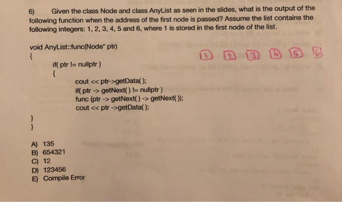 Solved 6) Given the class Node and class AnyList as seen in | Chegg.com
