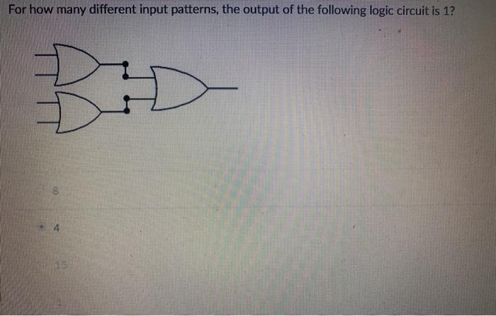 Solved For how many different input patterns, the output of | Chegg.com
