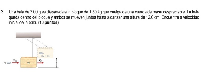 Solved 3. Una Bala De 7.00 G Es Disparada A In Bloque De | Chegg.com