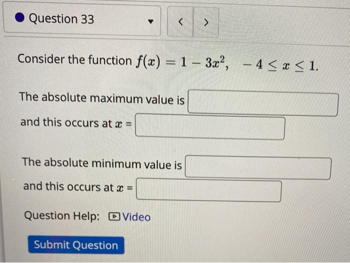 Solved Question 33 . Consider the function f(x) = 1 – | Chegg.com