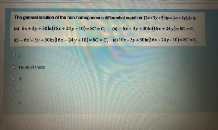 The General Solution Of The Non Homogeneous Chegg Com
