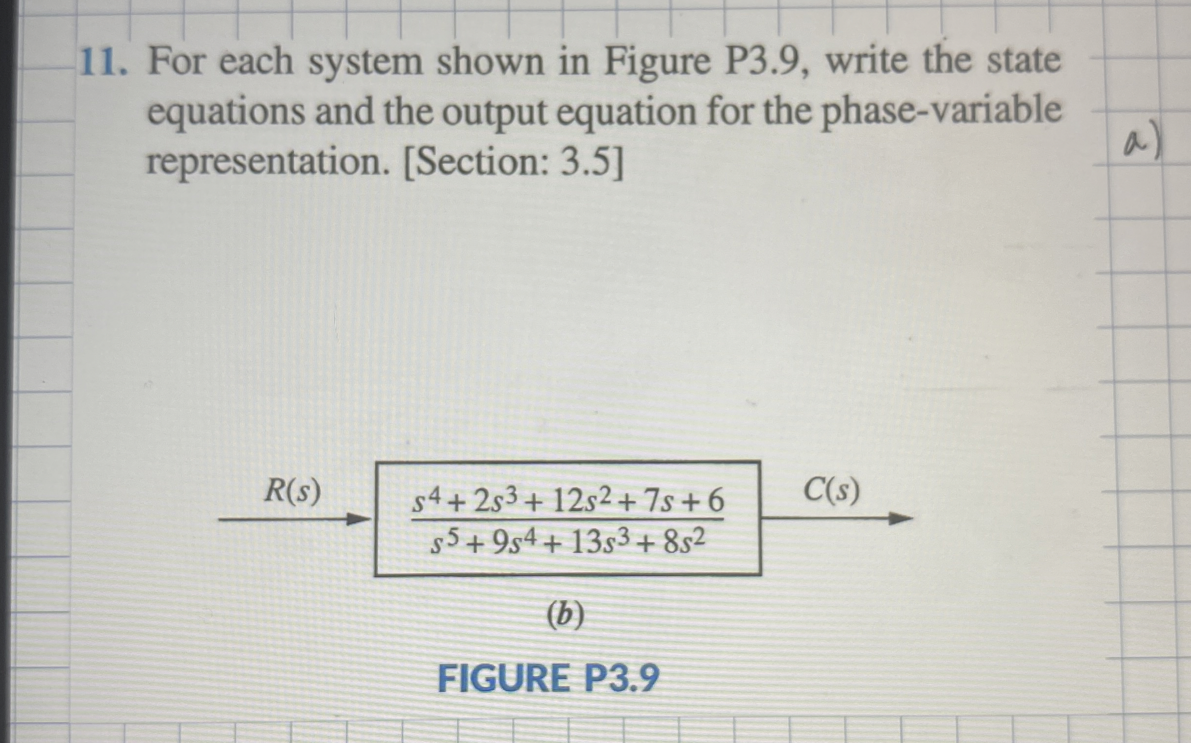 Solved For each system shown in Figure P3.9, ﻿write the | Chegg.com