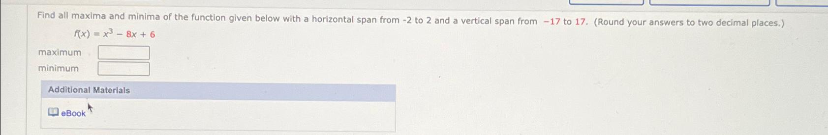 how to find maxima and minima of a given function