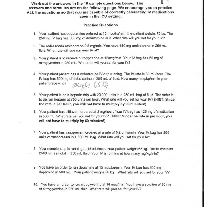 Solved Work out the answers in the 10 sample questions | Chegg.com