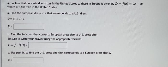 European dress outlet sizes to us