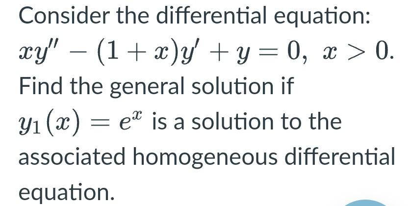 Solved Consider the differential equation: Xy