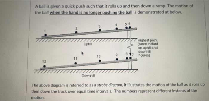 Solved A ball is given a quick push such that it rolls up | Chegg.com