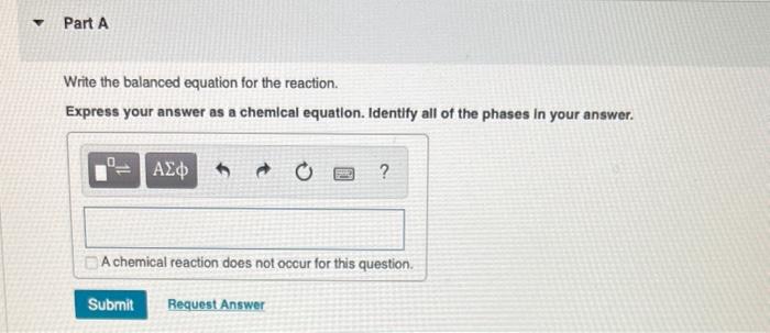 Solved Write the balanced equation for the reaction. Express | Chegg.com