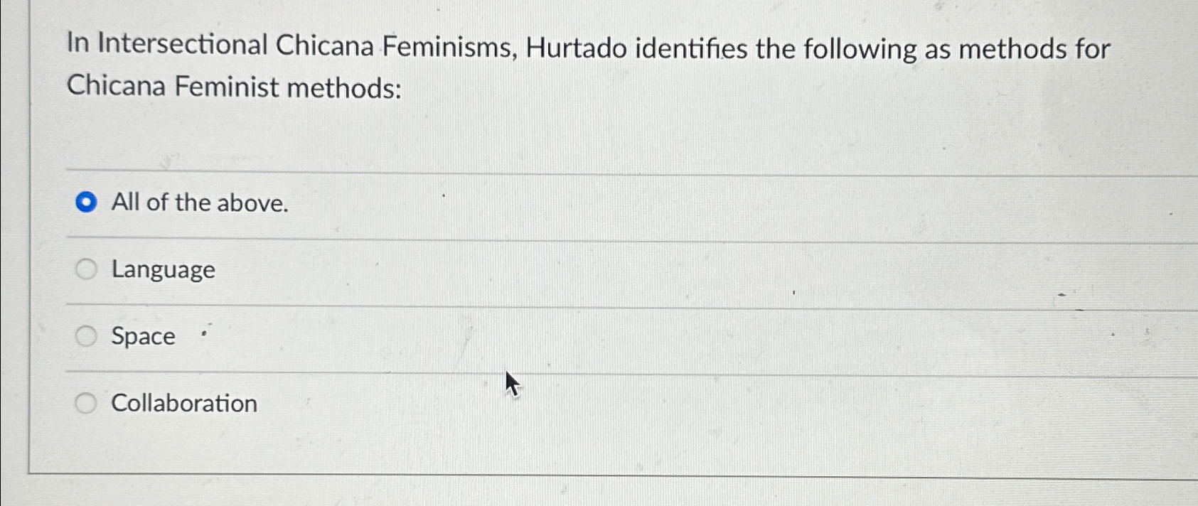 Solved In Intersectional Chicana Feminisms, Hurtado | Chegg.com