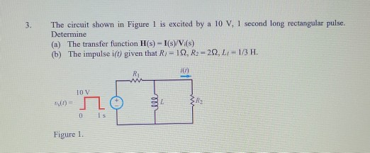 Solved 3. The circuit shown in Figure 1 is excited by a 10 | Chegg.com