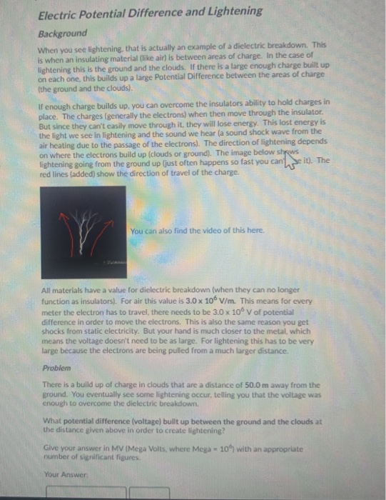 Solved Electric Potential Difference and the Electric Field | Chegg.com