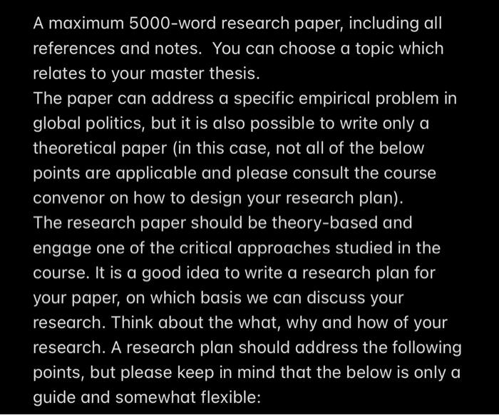 5000 word research paper