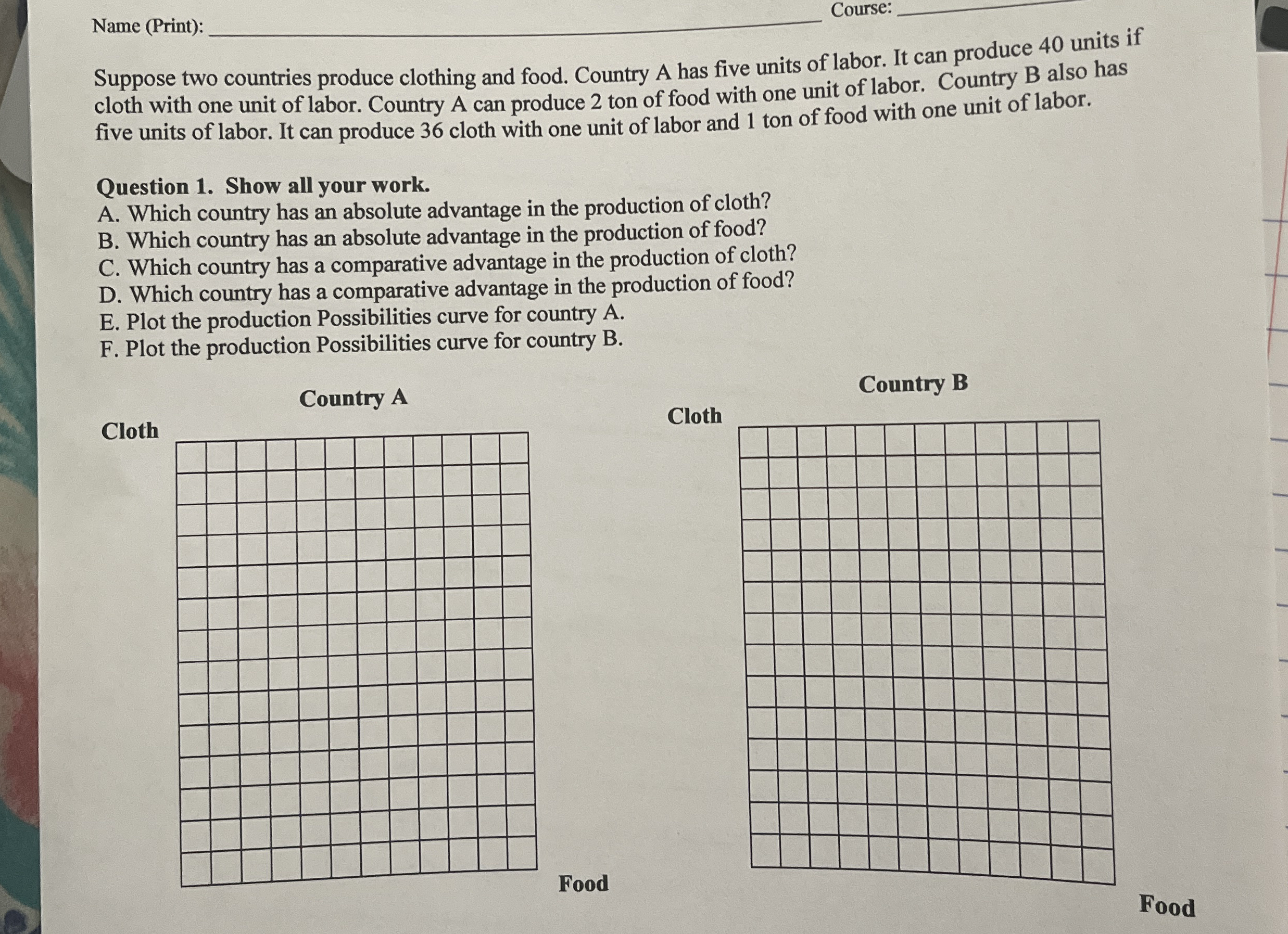 Name Print Q Course Suppose Two Countries Chegg Com