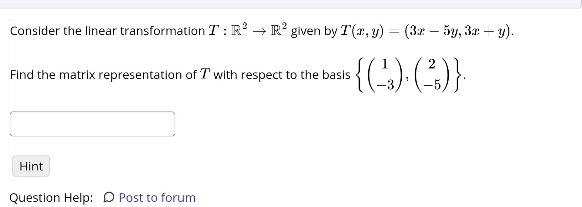 Solved Consider The Linear Transformation T R2→r2 Given By