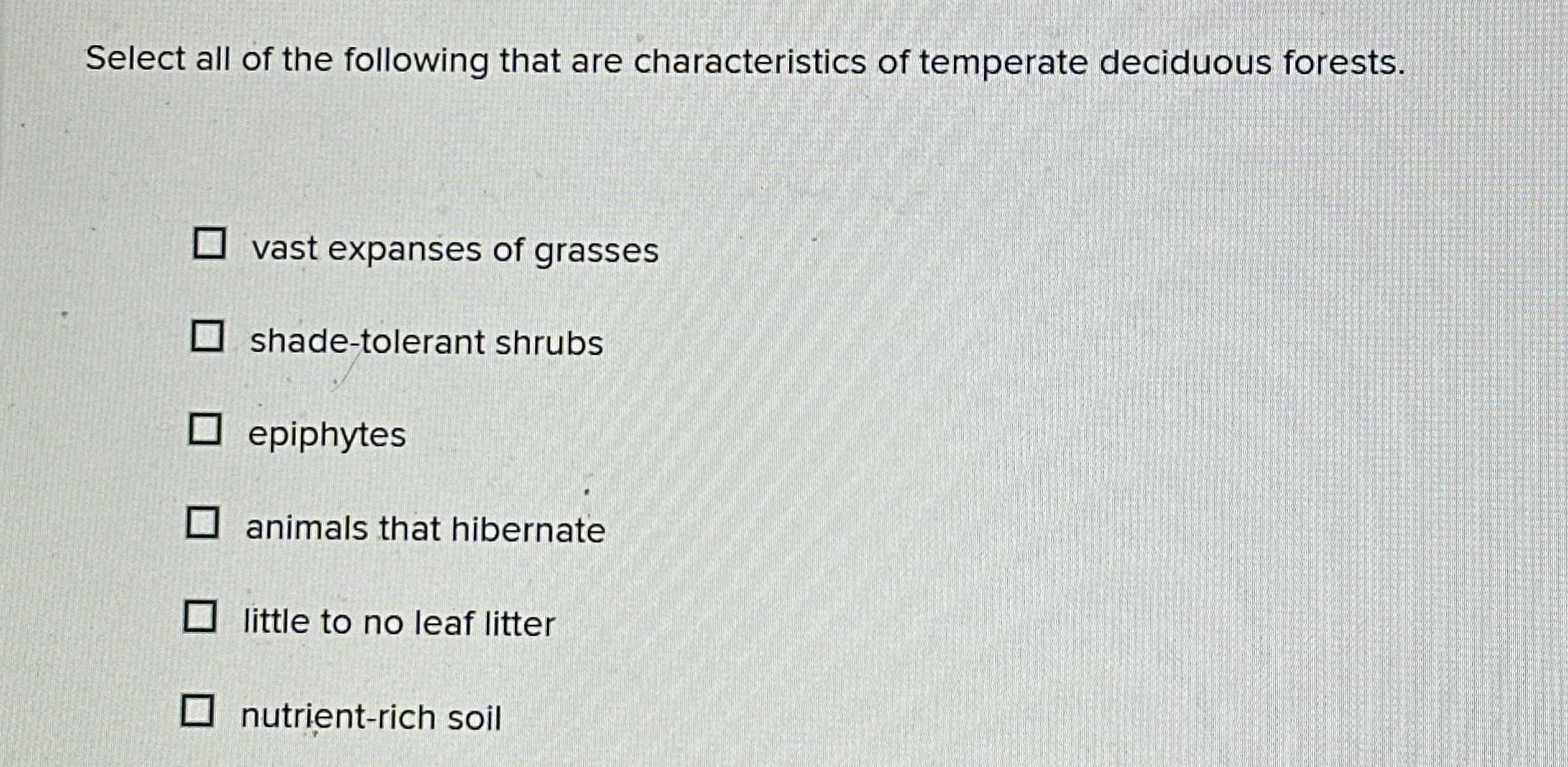 Solved Select all of the following that are characteristics | Chegg.com