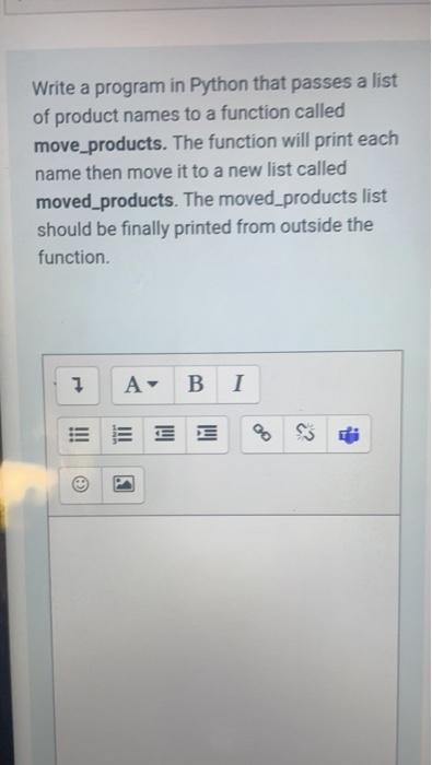 Solved Write a program in Python that passes a list of | Chegg.com