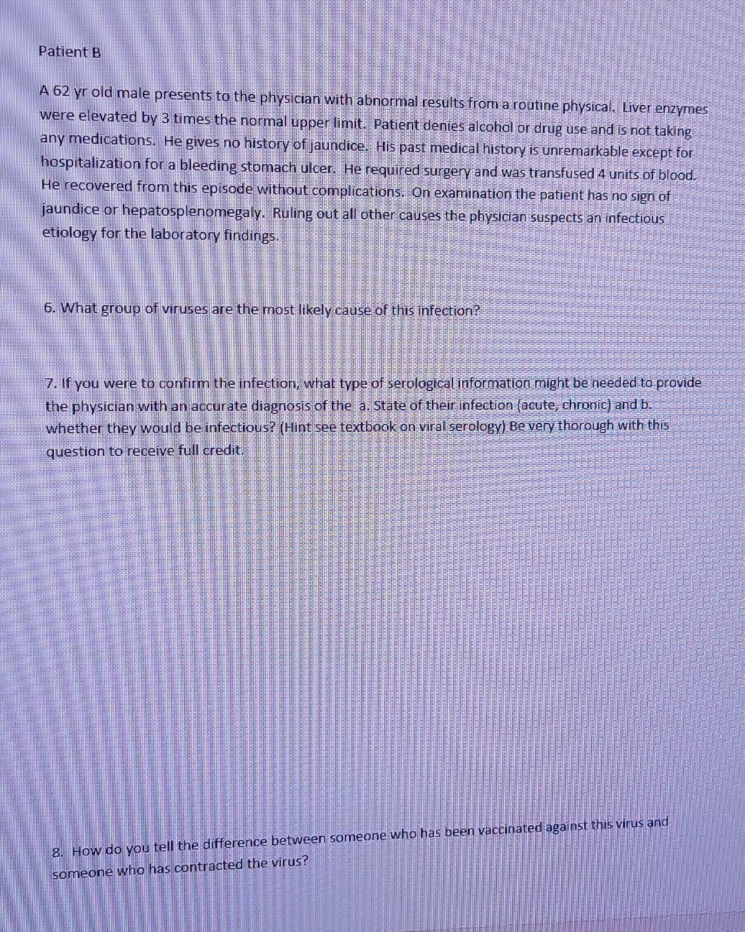 Solved A 62 yr old male presents to the physician with | Chegg.com