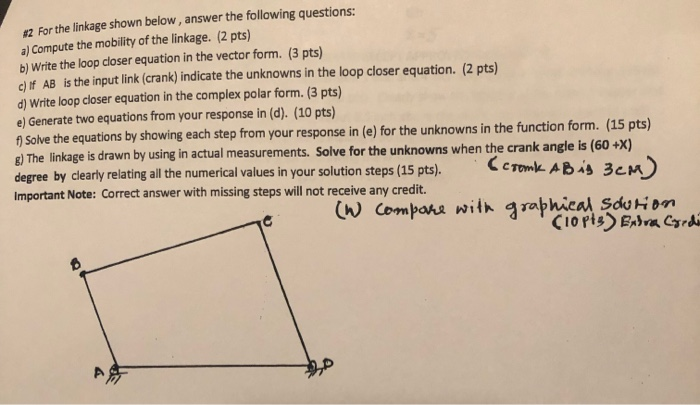 Solved 2 For the linkage shown below, answer the following | Chegg.com