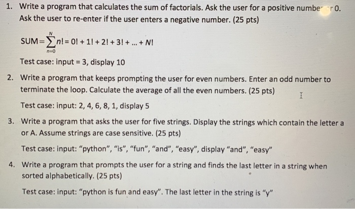 Solved 1. Write a program that calculates the sum of | Chegg.com
