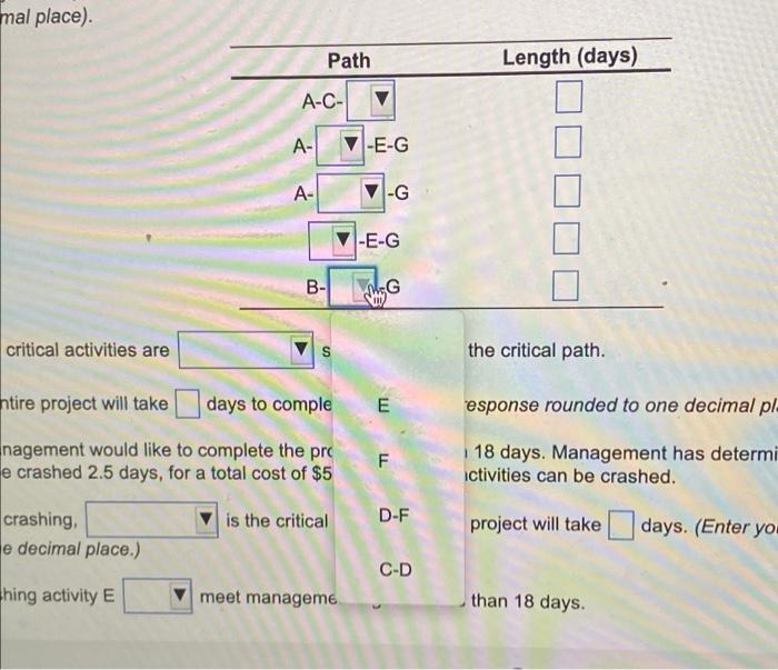 Solved Consider the following project activities. Click the | Chegg.com