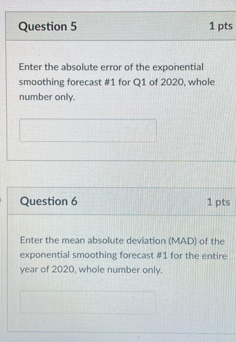 Solved Question 5 1 pts Enter the absolute error of the | Chegg.com