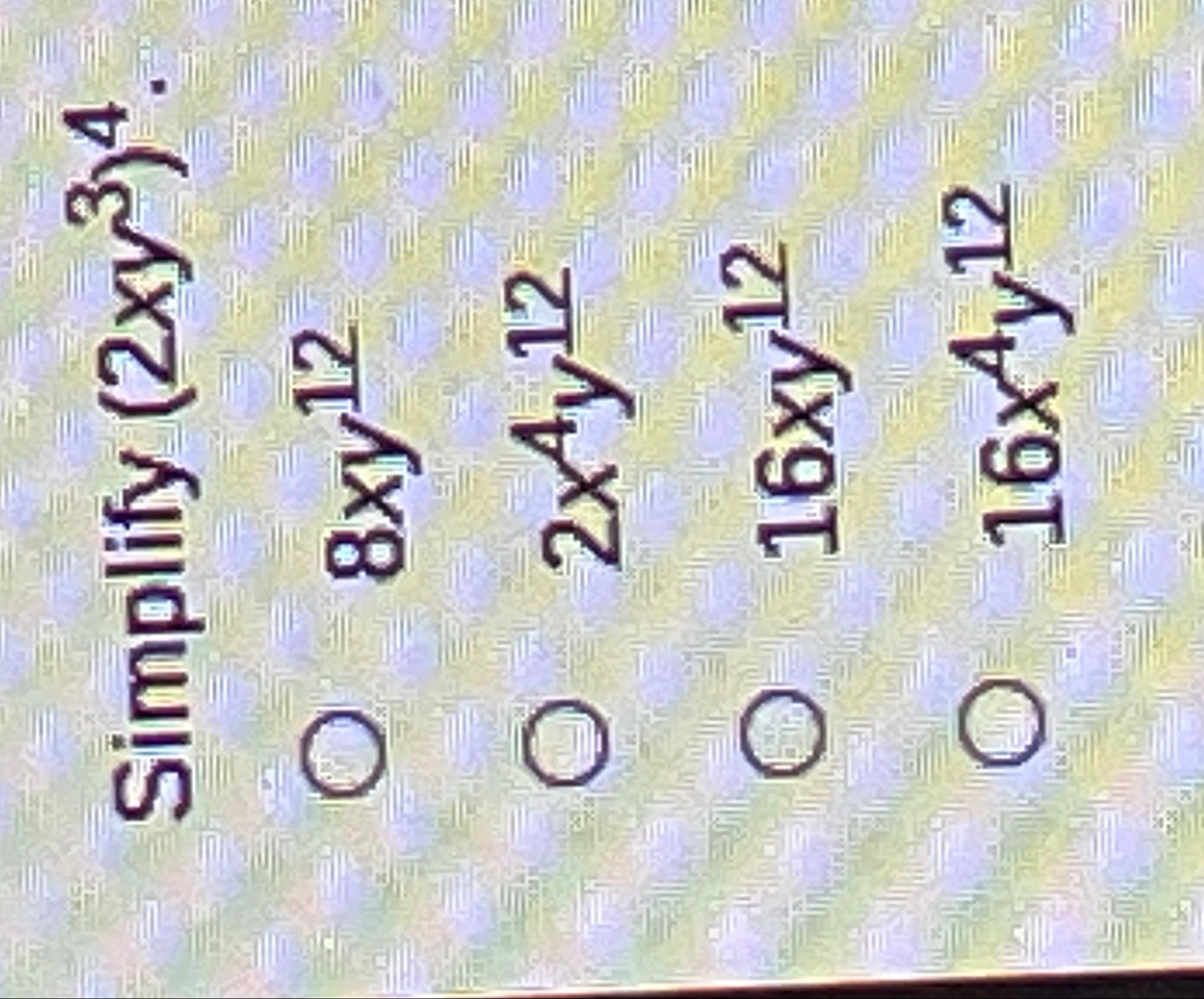 Solved Simplify (2xy3)48xy122x4y1216xy1216x4y12 | Chegg.com