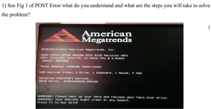 Solved 3) See Fig 3 of POST Error what do you understand and