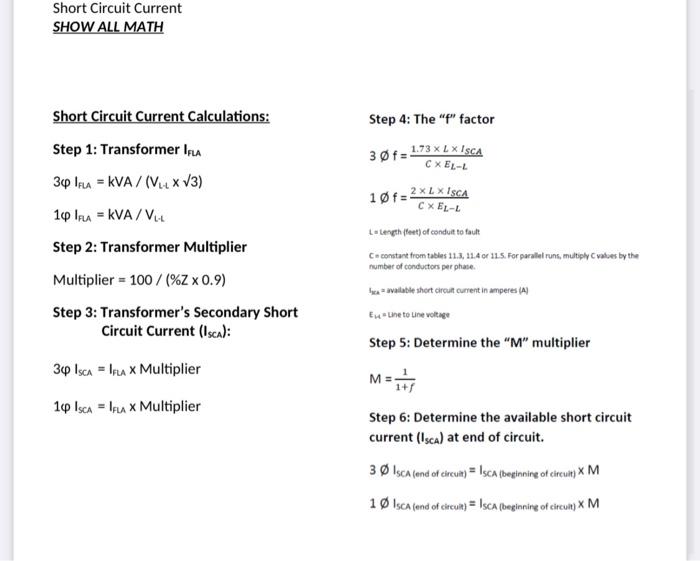 Calculate the Short Circuit current (Isca) at the | Chegg.com