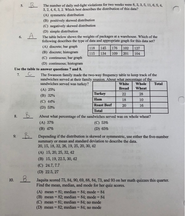 california test with blocked out answers