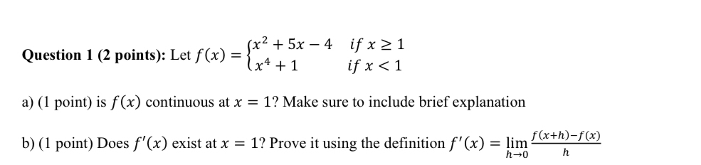 Solved Question 1 (2 ﻿points): Let | Chegg.com