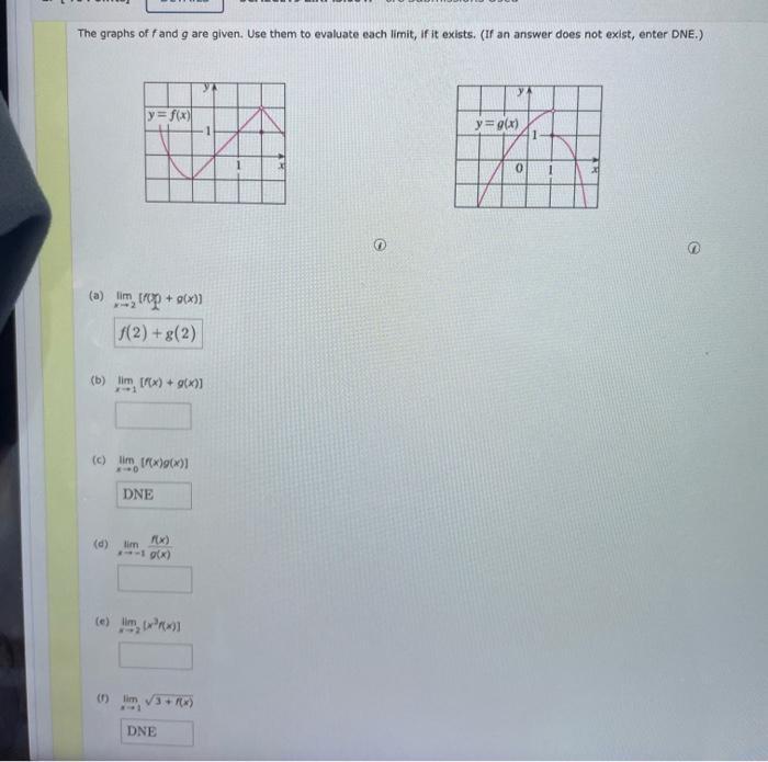 Solved The graphs of f and g are given. Use them to evaluate | Chegg.com