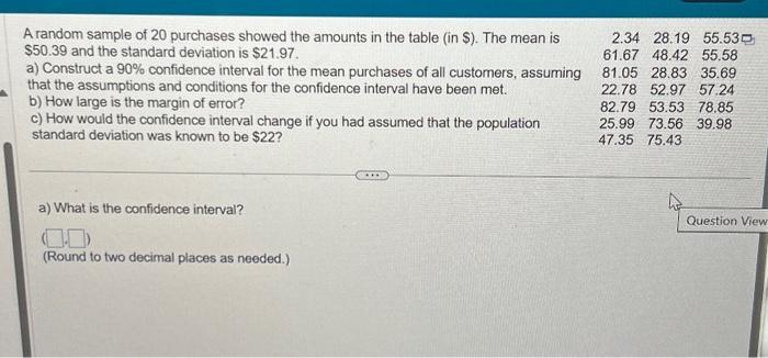 Solved part B.) what is the margin of error?part C.) when | Chegg.com