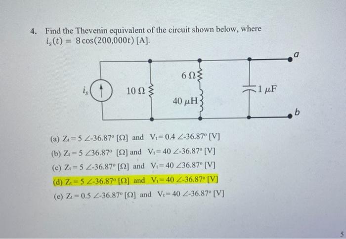 Solved 4. Find The Thevenin Equivalent Of The Circuit Shown | Chegg.com