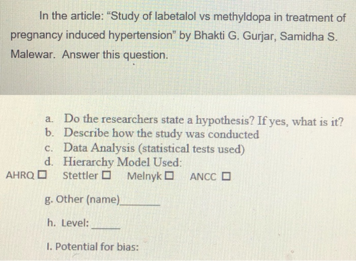 Use of labetalol and methyldopa in pregnancy-induced hypertension